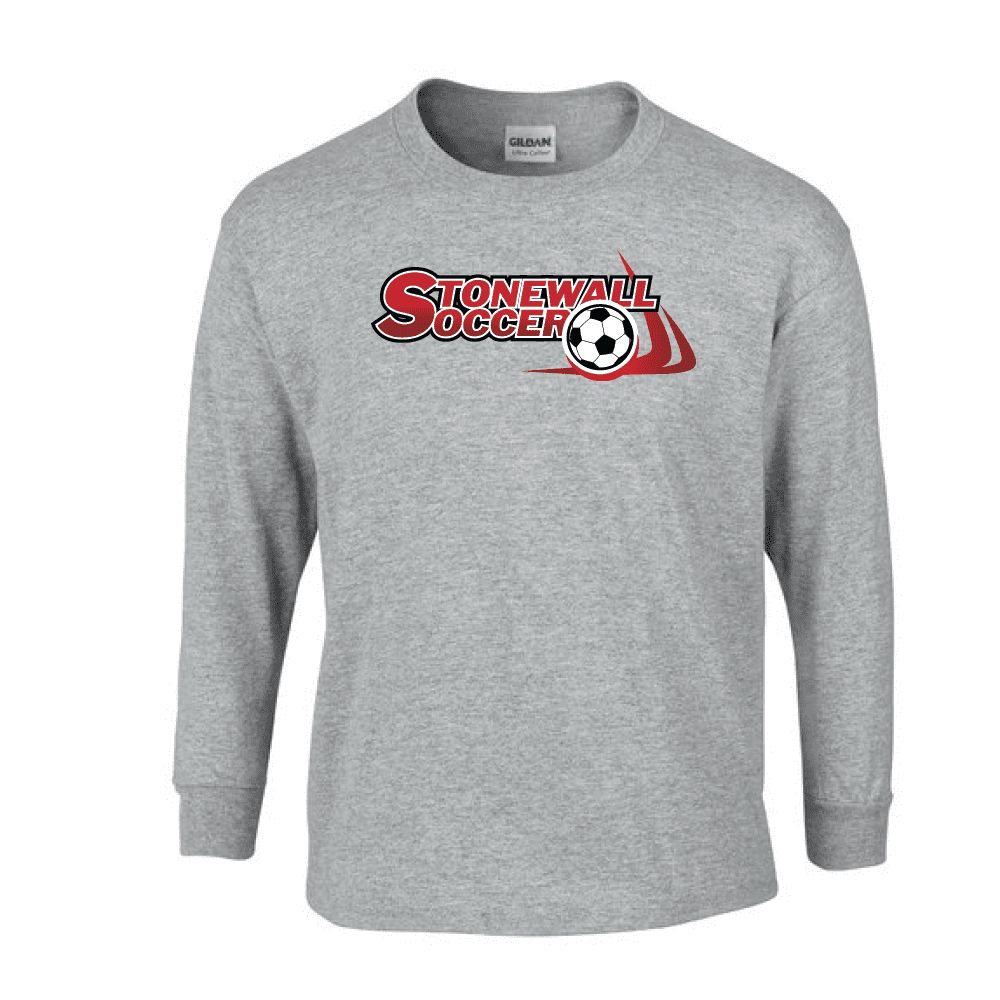 G240 Gildan Ultra Cotton Long Sleeve T-Shirt Sport Grey The