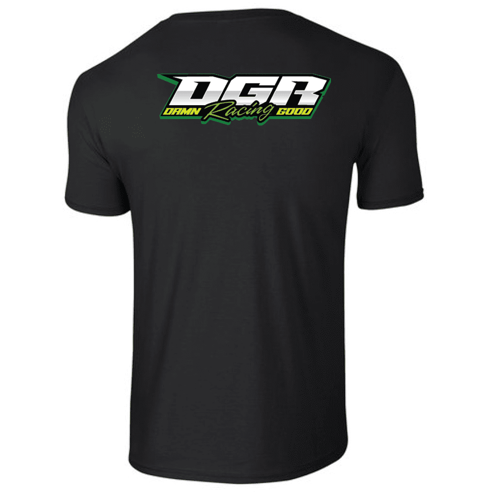 G640 Gildan Soft Style T-Shirt - Black (Green Logo) - Image 2