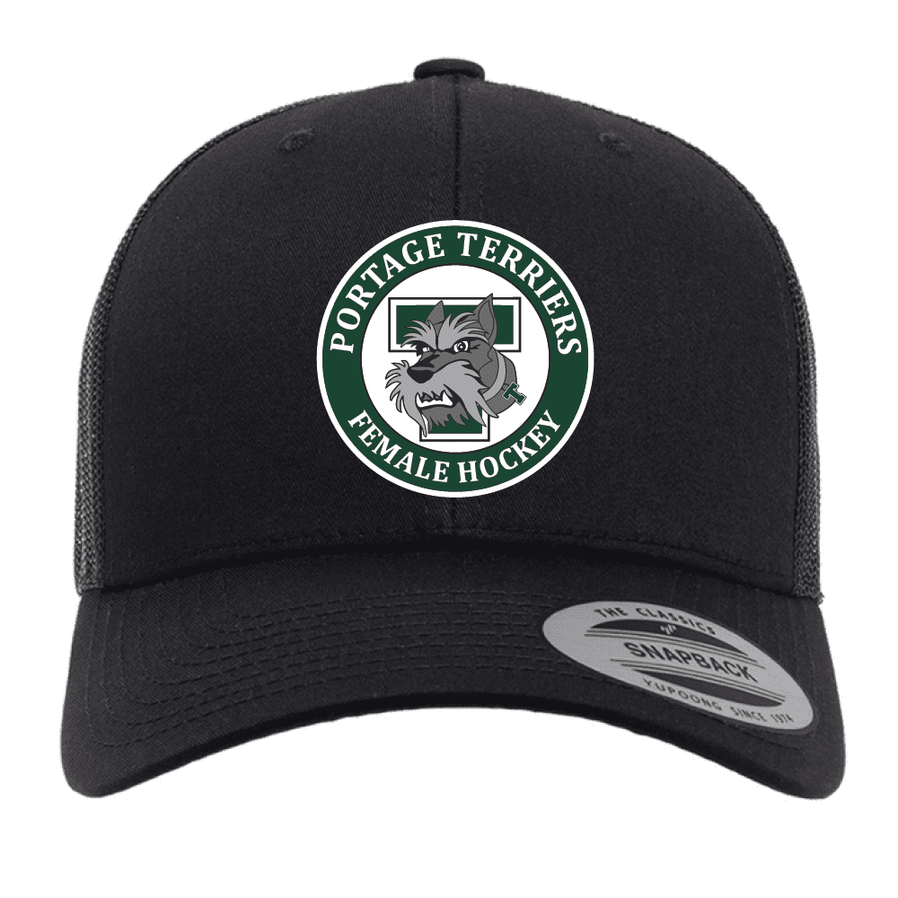 6606 Yupoong Adult Retro Trucker Cap - Black