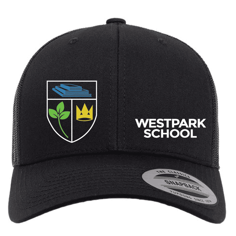 6606 Yupoong Adult Retro Trucker Cap - Black