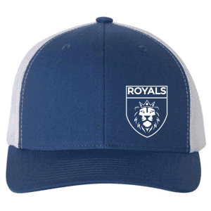 6606 Yupoong Adult Retro Trucker Cap - Royal Blue/White