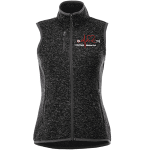 92502 Trimark Women's Fontaine Knit Vest - Black Smoke Heather