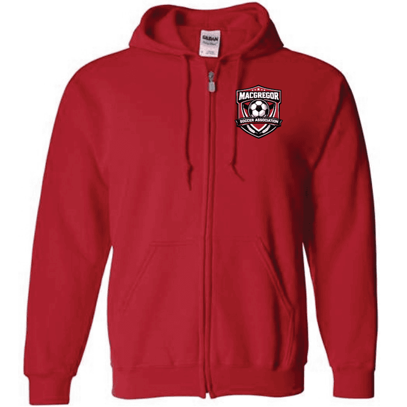 G186 Gildan Heavy Blend Full-Zip Hooded Sweatshirt - Red